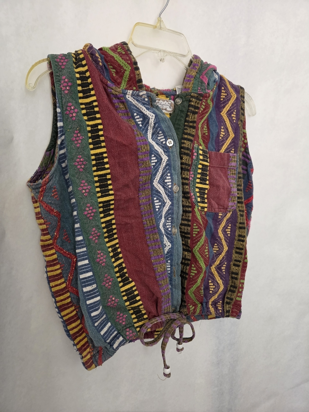 Multicolor Striped Hooded Tank Vest - Women Tops